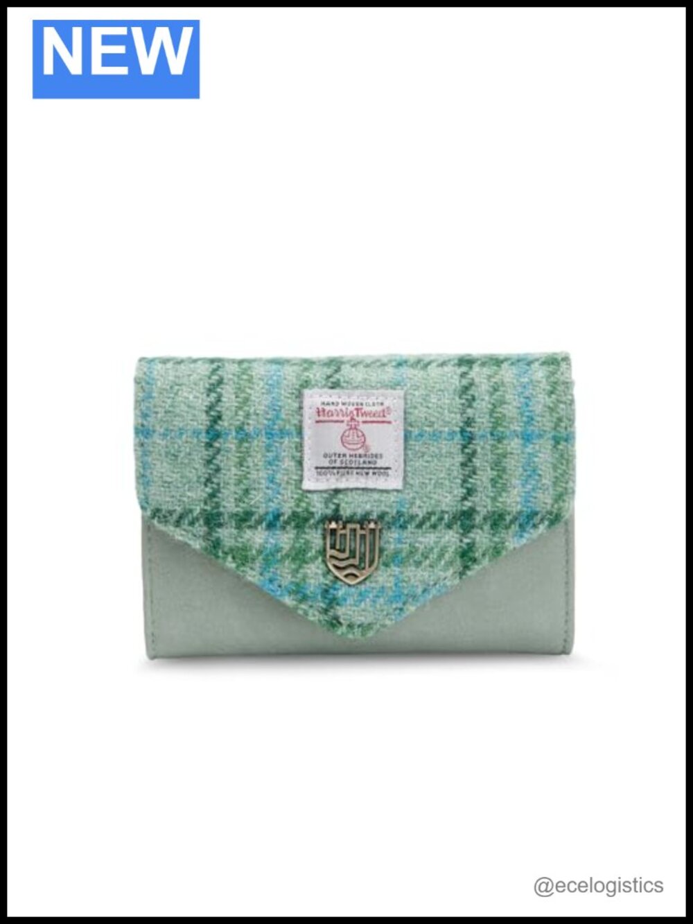 Harris Tweed Clasp Purse with PU Leather - Small Wallet Coin Pocket